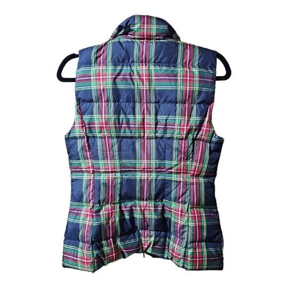 TALBOTS Tartan Plaid Ruffle Puffer Vest - Size XS - Picture 2 of 7